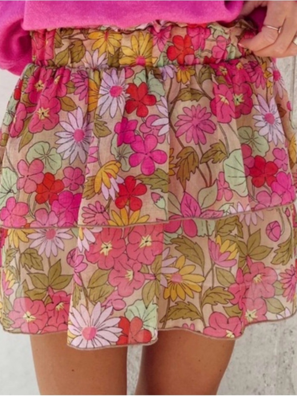 Show Me Your MUMU Floral Tiered Mini Skort